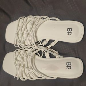 BP. White women strappy slide sandal, size 6.5